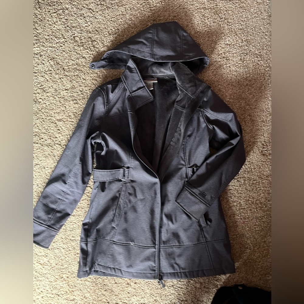 Rain proof jacket with faux fur lining